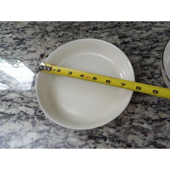 Lenox Solitaire Bowl Shallow Coupe Pasta Salad 7.5" Platinum Set of 2 FLAW READ - Picture 9 of 14